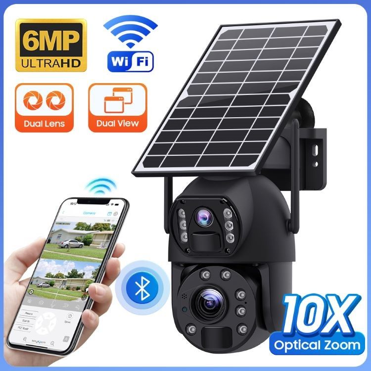 무선 감시 UBOX 태양 카메라 6MP 해상도 컬러 나이트 비전