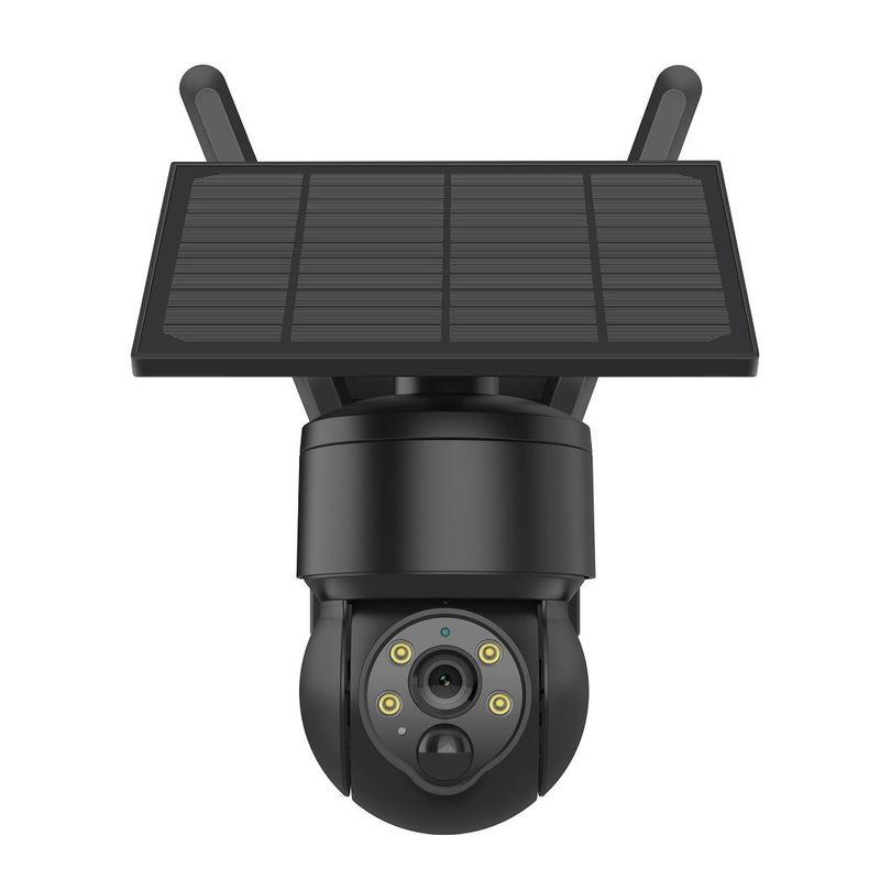 야외 PTZ 3MP 태양 전력 CCTV 카메라 블랙 컬러 날씨 방지